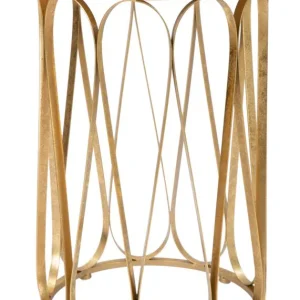 Table d’appoint géométrique en métal et verre