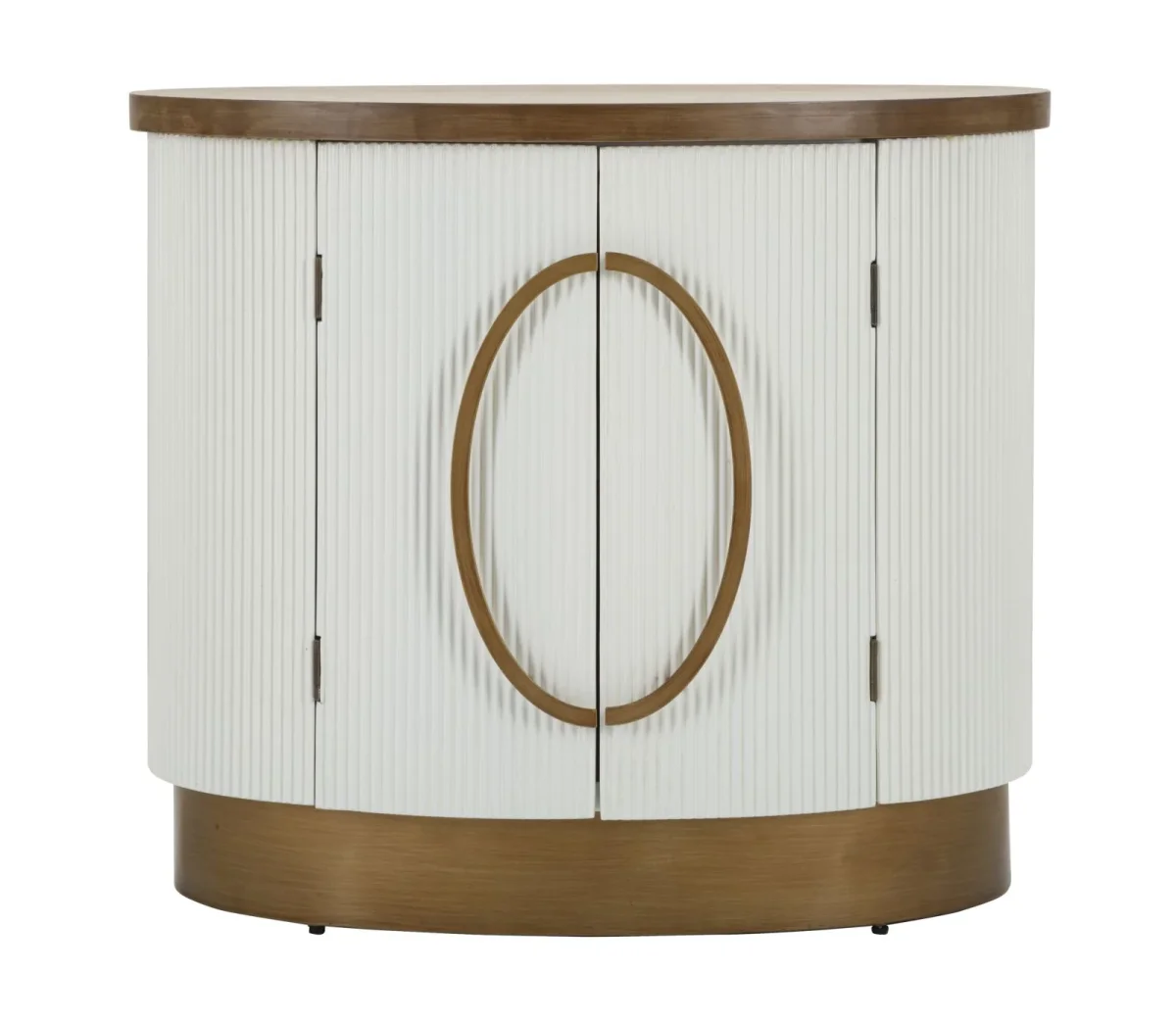Armoire blanche à 2 portes avec accents en bois – Tolosa Collection – Image 3