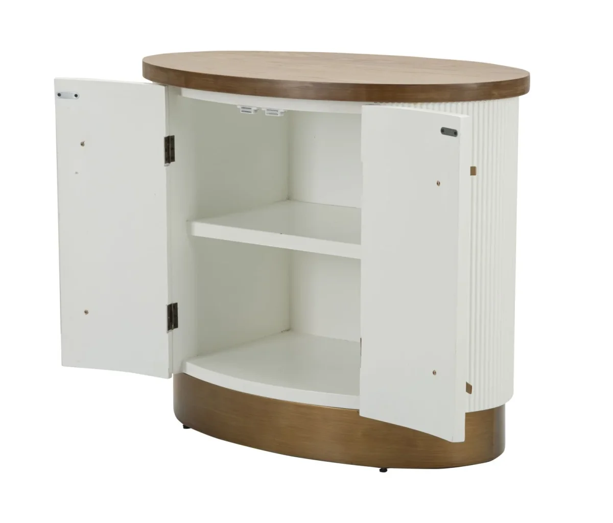 Armoire blanche à 2 portes avec accents en bois – Tolosa Collection – Image 4