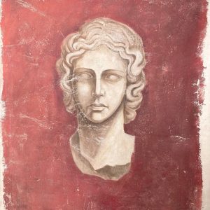Peinture Fresque Renaissance : Profil d’une statue masculine