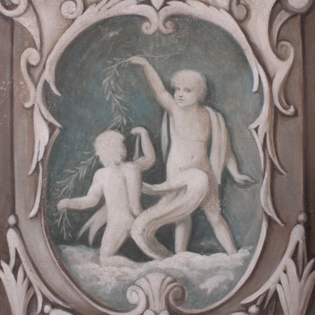 Peinture Fresque Renaissance : Colonne avec camée – Image 4