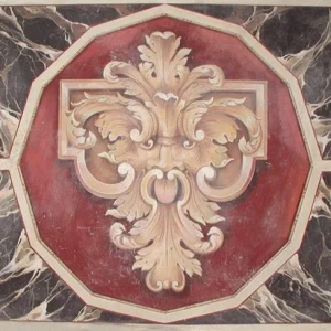 Peinture Fresque Renaissance : Masque en faux marbre