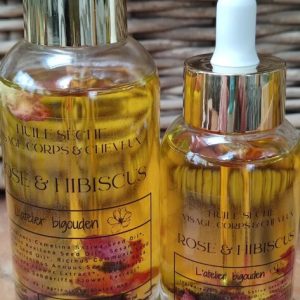 Huile sèche Bio Rose & Hibiscus | Atelier Bigouden Bretagne
