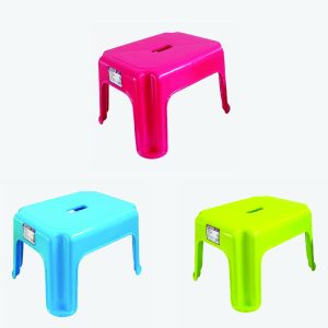 TABOURET PLAST MINI VERT/ROSE/BLEU